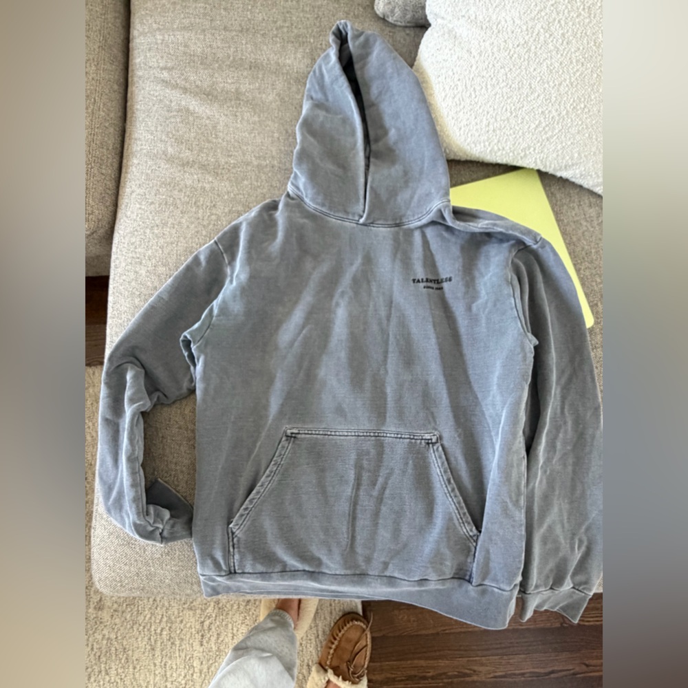 TALENTLESS Washed Gray Pullover Hoodie